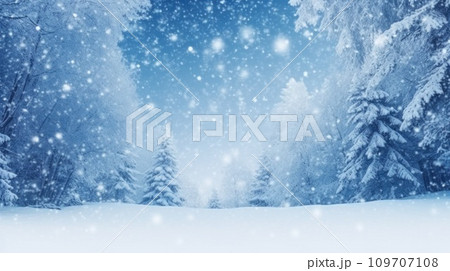 winter is a magic season. beautiful photorealistic wallpaper with copy space for text 109707108