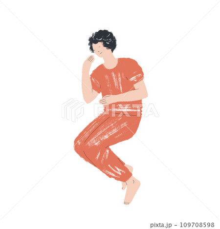 Sleeping young man, hand drawn Illustration 109708598