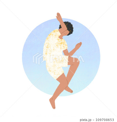 Sleeping young man on colorful background, hand drawn Illustration Sleeping young man on colorful background, hand drawn Illustration 109708653