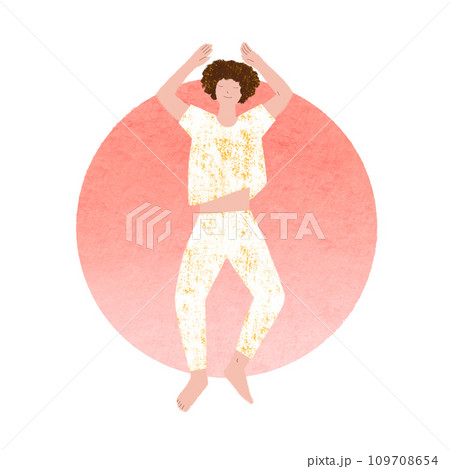 Sleeping young man on colorful background, hand drawn Illustration Sleeping young man on colorful background, hand drawn Illustration 109708654