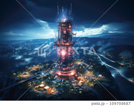 AI-generated content. 5G signal tower baby scheme AI-generated content. 5G signal tower baby scheme 109708687