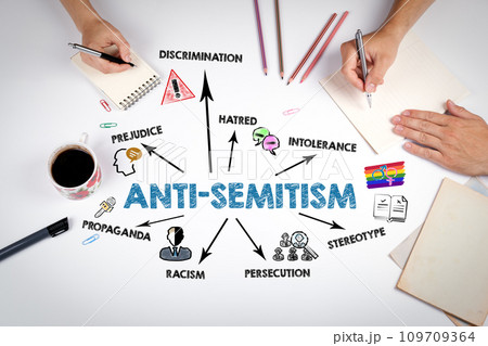 Anti-semitism Concept. The meeting at the white office table 109709364