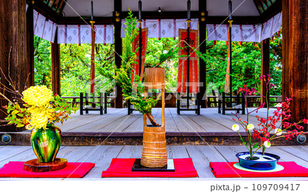 京都、上御霊神社の生け花 109709417
