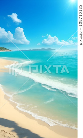 青い海と空に囲まれた南の島の風景 109710185
