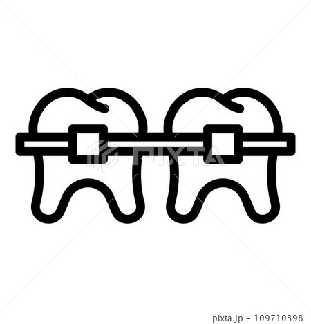 Align braces icon. Outline align braces vector icon for web design isolated on white background 109710398