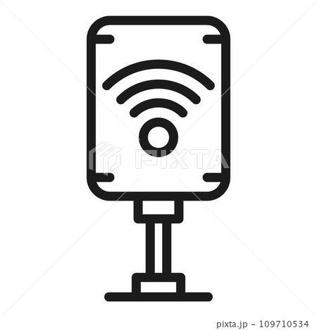 Wlan access icon. Outline wlan access vector icon for web design isolated on white background 109710534