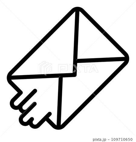 Delivery email icon. Outline delivery email vector icon for web design isolated on white background 109710650