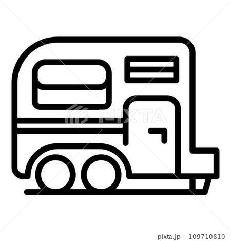 Voyage trailer icon. Outline voyage trailer vector icon for web design isolated on white background Voyage trailer icon. Outline voyage trailer vector icon for web design isolated on white background 109710810