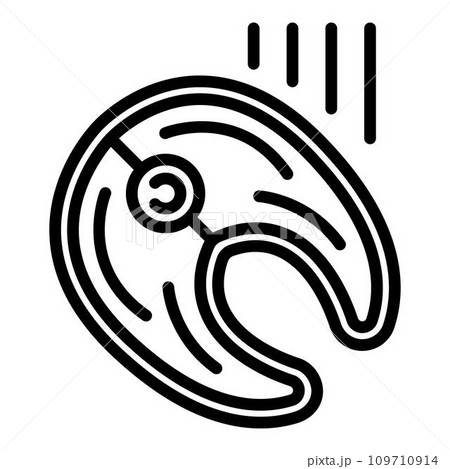 Slice fish smokehouse icon. Outline slice fish smokehouse vector icon for web design isolated on white background 109710914