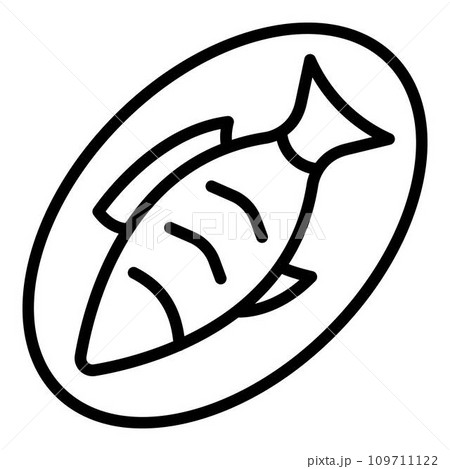 Healthy fish food icon. Outline healthy fish food vector icon for web design isolated on white background Healthy fish food icon. Outline healthy fish food vector icon for web design isolated on white background 109711122