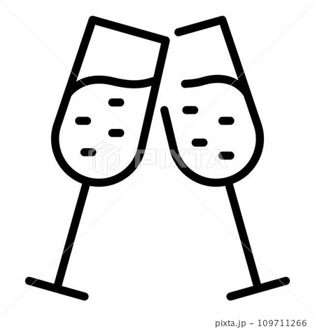 Cheers alcohol drink icon. Outline cheers alcohol drink vector icon for web design isolated on white background Cheers alcohol drink icon. Outline cheers alcohol drink vector icon for web design isolated on white background 109711266