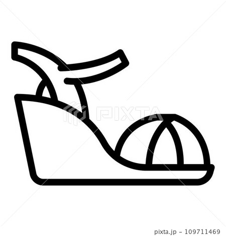 Party sandals icon. Outline party sandals vector icon for web design isolated on white background 109711469