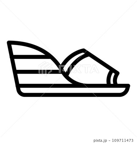 Wood sandals icon. Outline wood sandals vector icon for web design isolated on white background 109711473