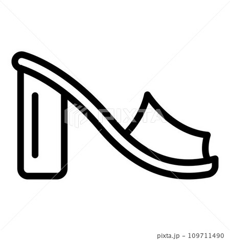 Female sandals icon. Outline female sandals vector icon for web design isolated on white background 109711490