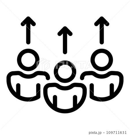 Shareholders management icon. Outline shareholders management vector icon for web design isolated on white background 109711631
