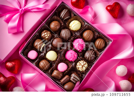 チョコレートのかわいいバレンタインのチョコレート チョコレートのかわいいバレンタインのチョコレート 109711655