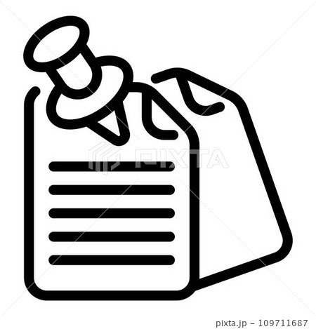Pinned notes icon. Outline pinned notes vector icon for web design isolated on white background Pinned notes icon. Outline pinned notes vector icon for web design isolated on white background 109711687