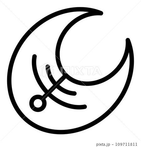 Sliced fish icon. Outline sliced fish vector icon for web design isolated on white background 109711811