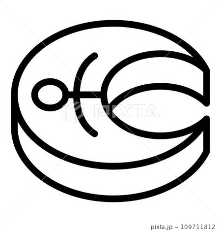 Fish slice icon. Outline fish slice vector icon for web design isolated on white background 109711812