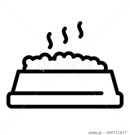 Hot meal cat icon. Outline hot meal cat vector icon for web design isolated on white background Hot meal cat icon. Outline hot meal cat vector icon for web design isolated on white background 109711817