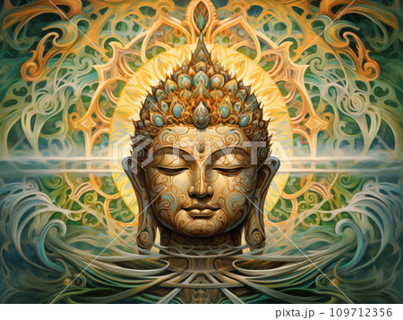 微笑んでいる仏陀　イラスト 109712356