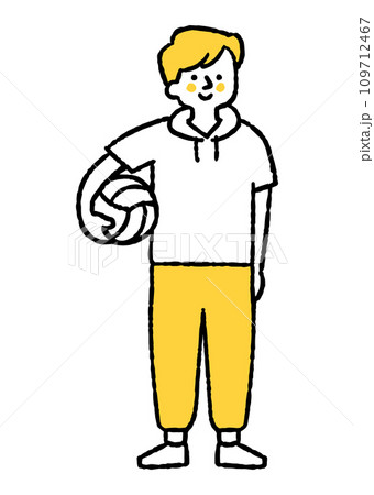 バレーボールを持っている女性 109712467