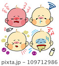体調不良で具合の悪い赤ちゃんのイラスト 109712986