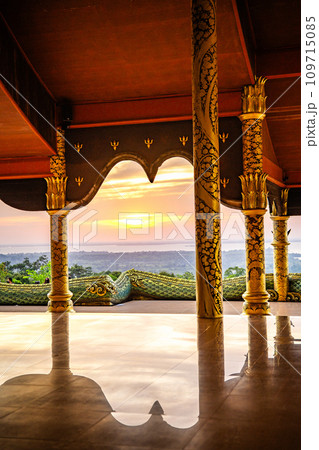 Wat Sirindhorn Wararam glowing temple in Ubon, Thailand 109715085