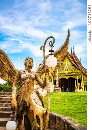 Wat Sirindhorn Wararam glowing temple in Ubon, Thailand 109715202