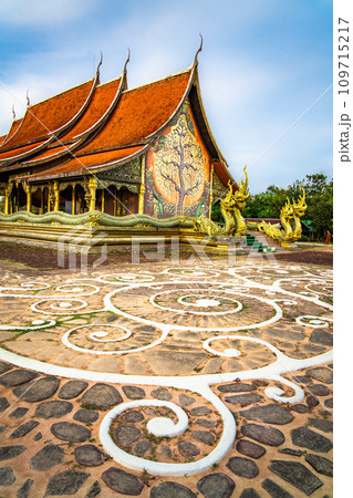 Wat Sirindhorn Wararam glowing temple in Ubon, Thailand 109715217