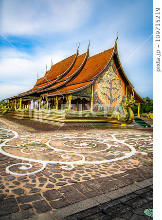 Wat Sirindhorn Wararam glowing temple in Ubon, Thailand 109715219