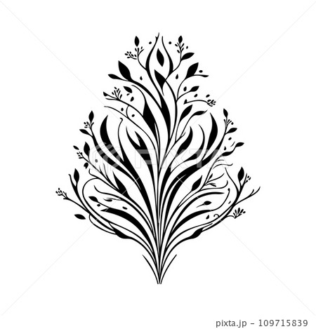 Symmetrical ornament floral design element illustration black 109715839
