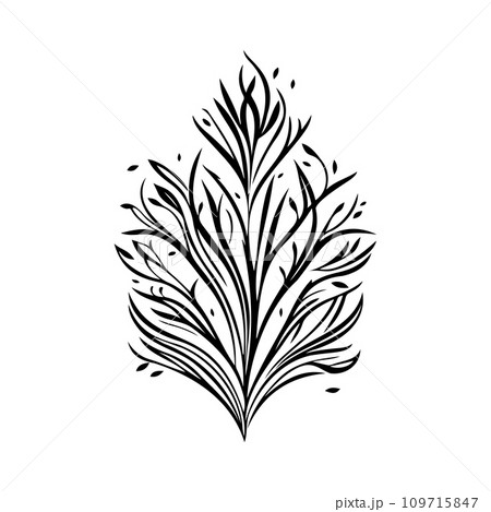 Symmetrical ornament floral design element illustration black 109715847