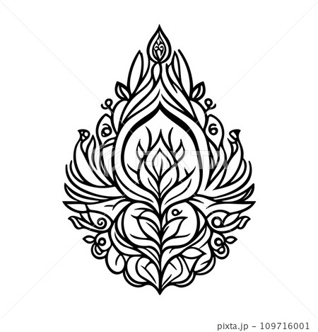 Javanese Ornament design element illustration black Javanese Ornament design element illustration black 109716001