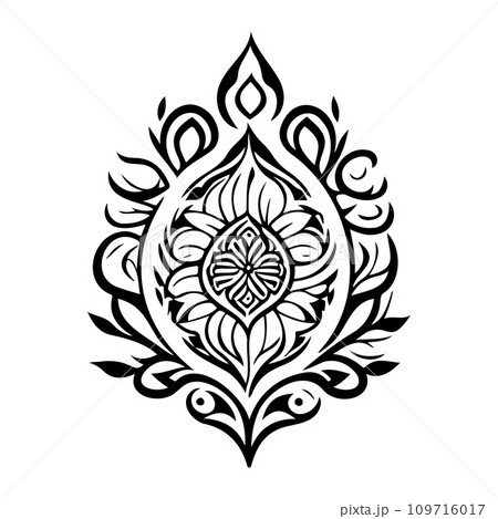 Javanese Ornament design element illustration black Javanese Ornament design element illustration black 109716017