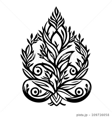 Javanese Ornament design element illustration black 109716058