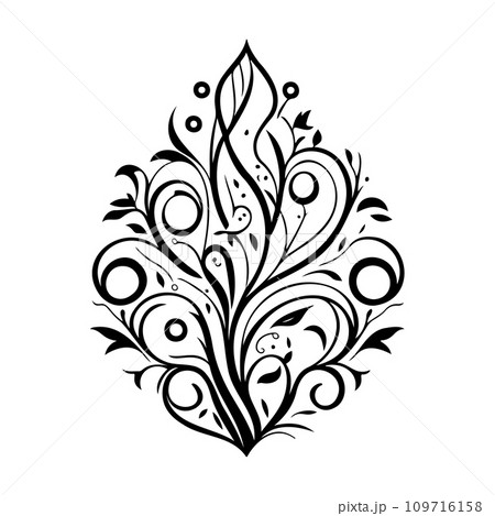 Ornament Arabesque design element illustration black Ornament Arabesque design element illustration black 109716158