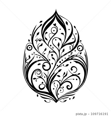 Ornament Arabesque design element illustration black 109716191