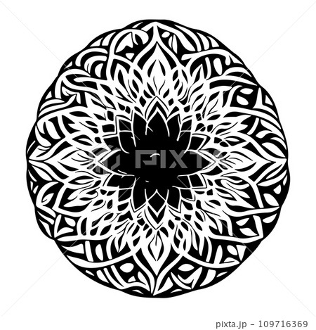 luxury mandala pattern Islamic ornament design element illustration black luxury mandala pattern Islamic ornament design element illustration black 109716369