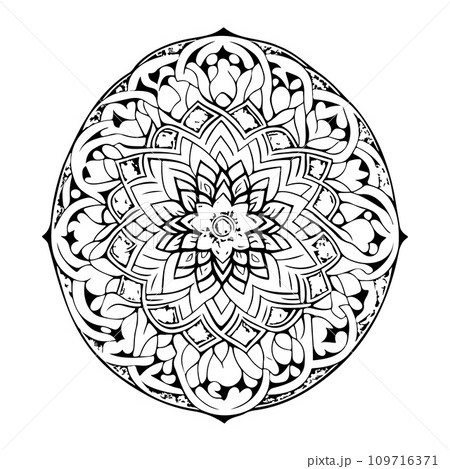 luxury mandala pattern Islamic ornament design element illustration black luxury mandala pattern Islamic ornament design element illustration black 109716371