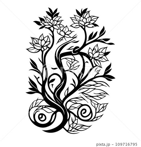 chinese asian ornament design element illustration black chinese asian ornament design element illustration black 109716795