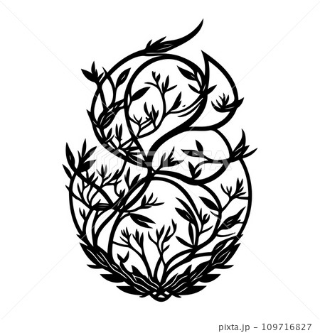 chinese asian ornament design element illustration black 109716827