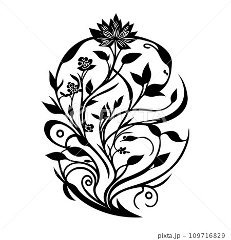 chinese asian ornament design element illustration black 109716829