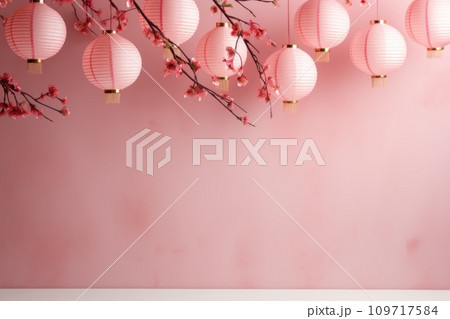 AI-generated content. Chinese New year eve celebrations bright in the style of minimalist backgrounds. Generative AI AI-generated content. Chinese New year eve celebrations bright in the style of minimalist backgrounds. Generative AI 109717584