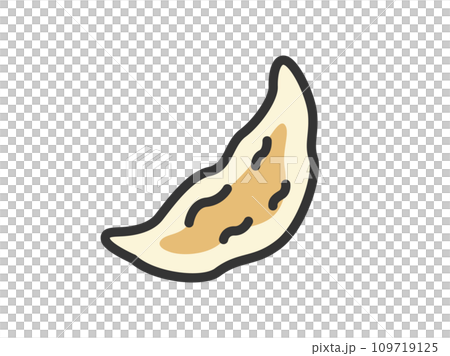 餃子のアイコン（線画カラー）のイラスト 109719125