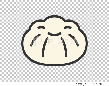 Illustration of Chinese steamed bun icon (line drawing color) Illustration of Chinese steamed bun icon (line drawing color) 109719128