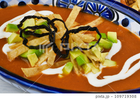 メキシコのスープ　ソパ・タラスカ 109719308