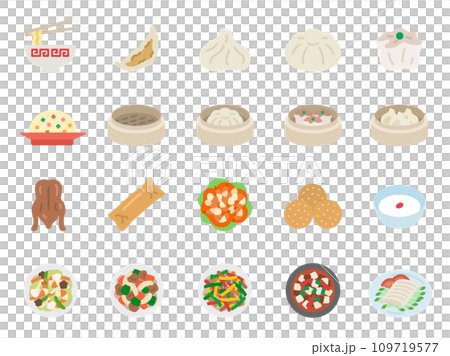 各種中餐圖示的插圖集 109719577