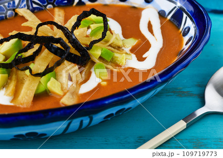 メキシコのスープ　ソパ・タラスカ 109719773