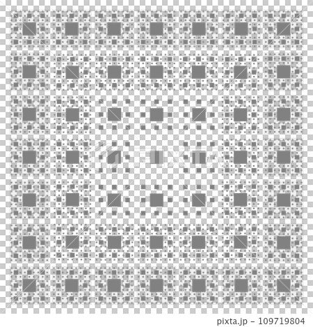 Fractal shape Sierpinski's carpet illustration 109719804